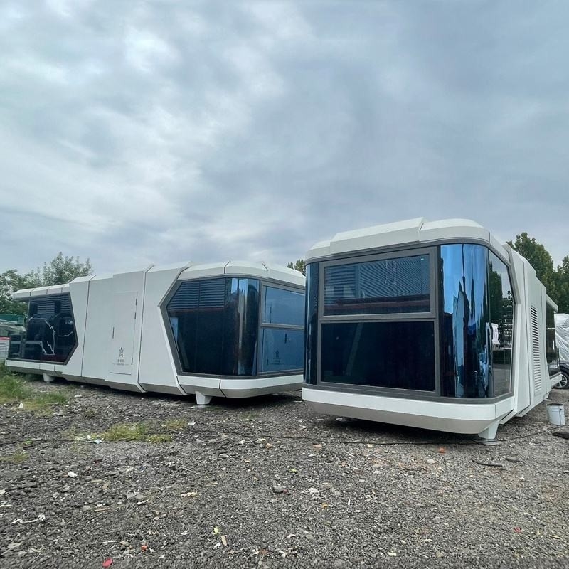Venta caliente Casas de cabaña amuebladas Villa Casa de contenedores 40FT Casa de oficina de cápsula blanca