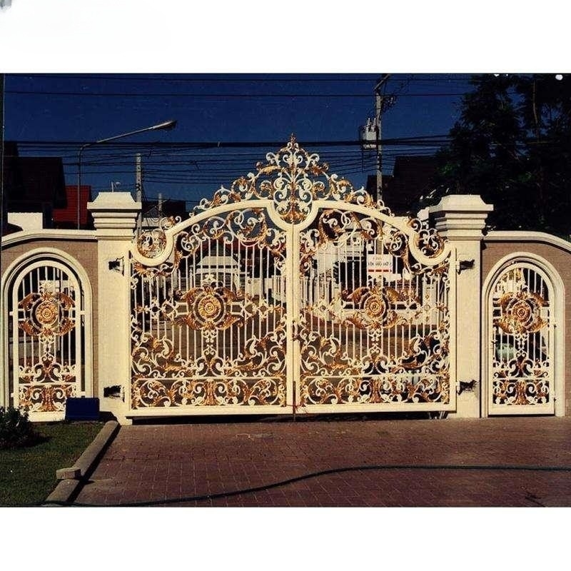 Diseños de tubos de hierro forjado antiguos de lujo Puerta principal para el jardín o al aire libre