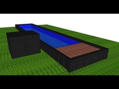 Piscina de contenedor de luz LED de 24 V modificada prefabricada móvil de 40 pies